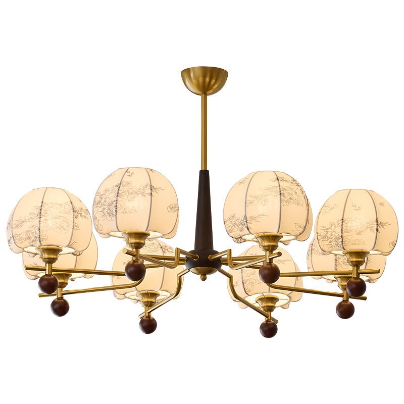 Acarira Premium Nordic Art Bloom Wood Fabric Chandelier