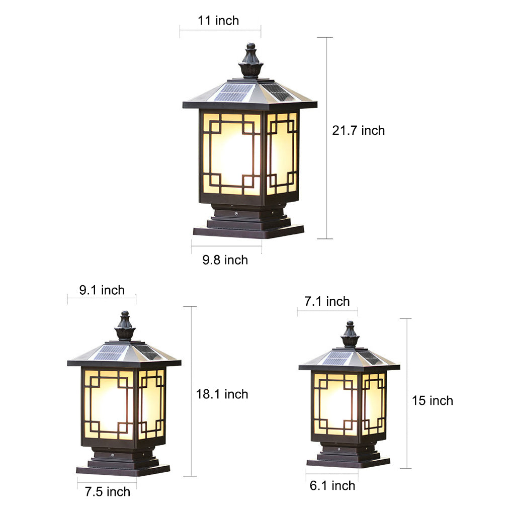 Bertte Retro Grilles LED Aluminum Outdoor Fence Post Lights