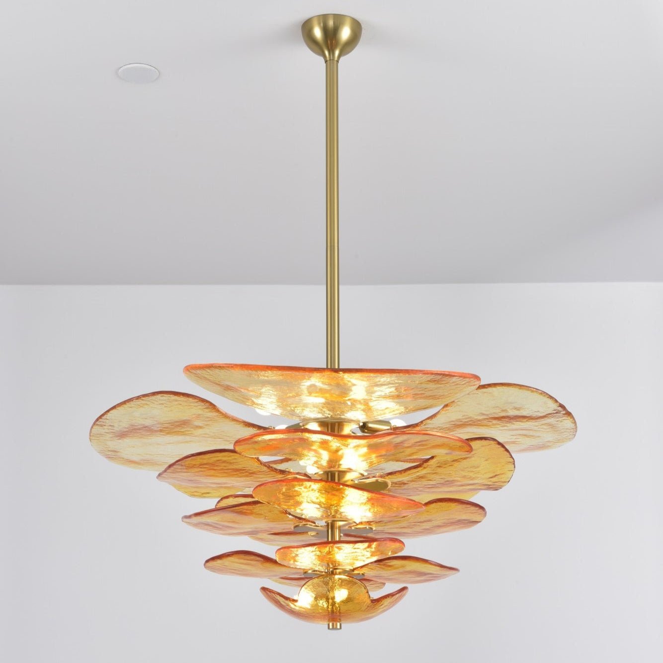 Crivs Chandelier Gold Murano Glass Petal Luxury