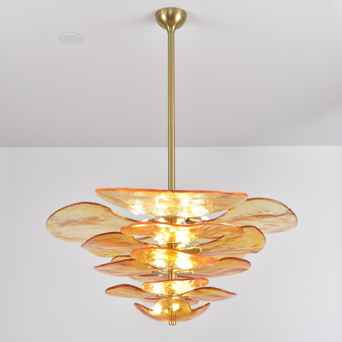 Crivs Chandelier Gold Murano Glass Petal Luxury