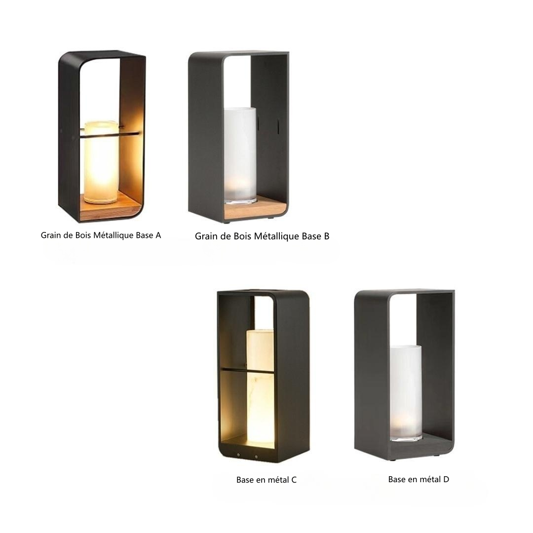 Ray Minimalist Metal Cuboid Candle Outdoor Floor Light