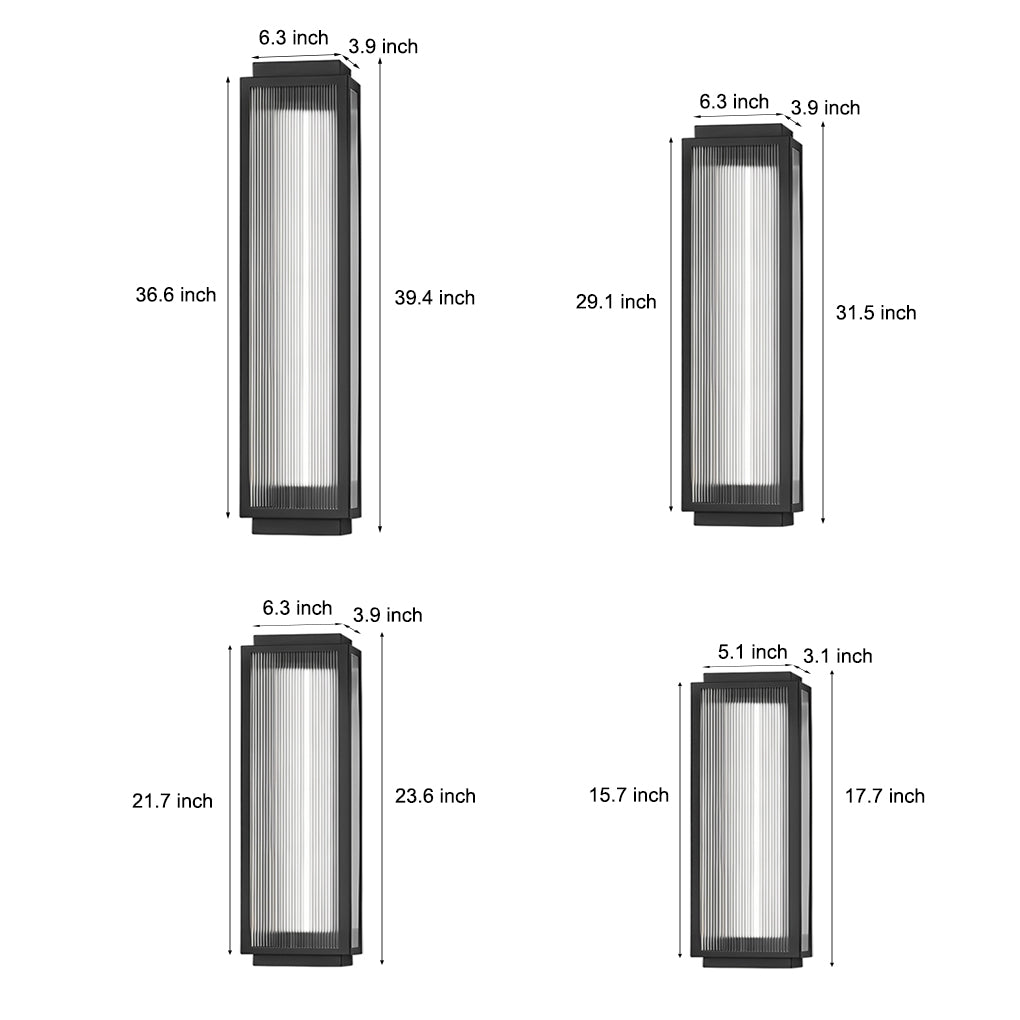 Champion Rectangular Strip Modern Outdoor Wall Lights