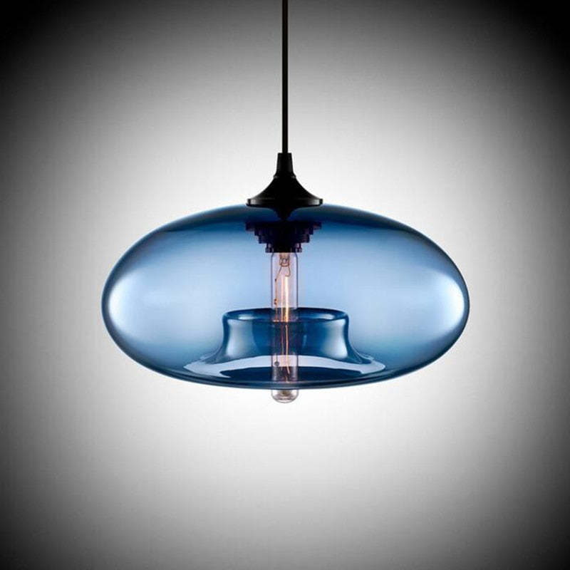 Valentina Modern Bread Shaped Glass Pendant Light 6 Color Living Room