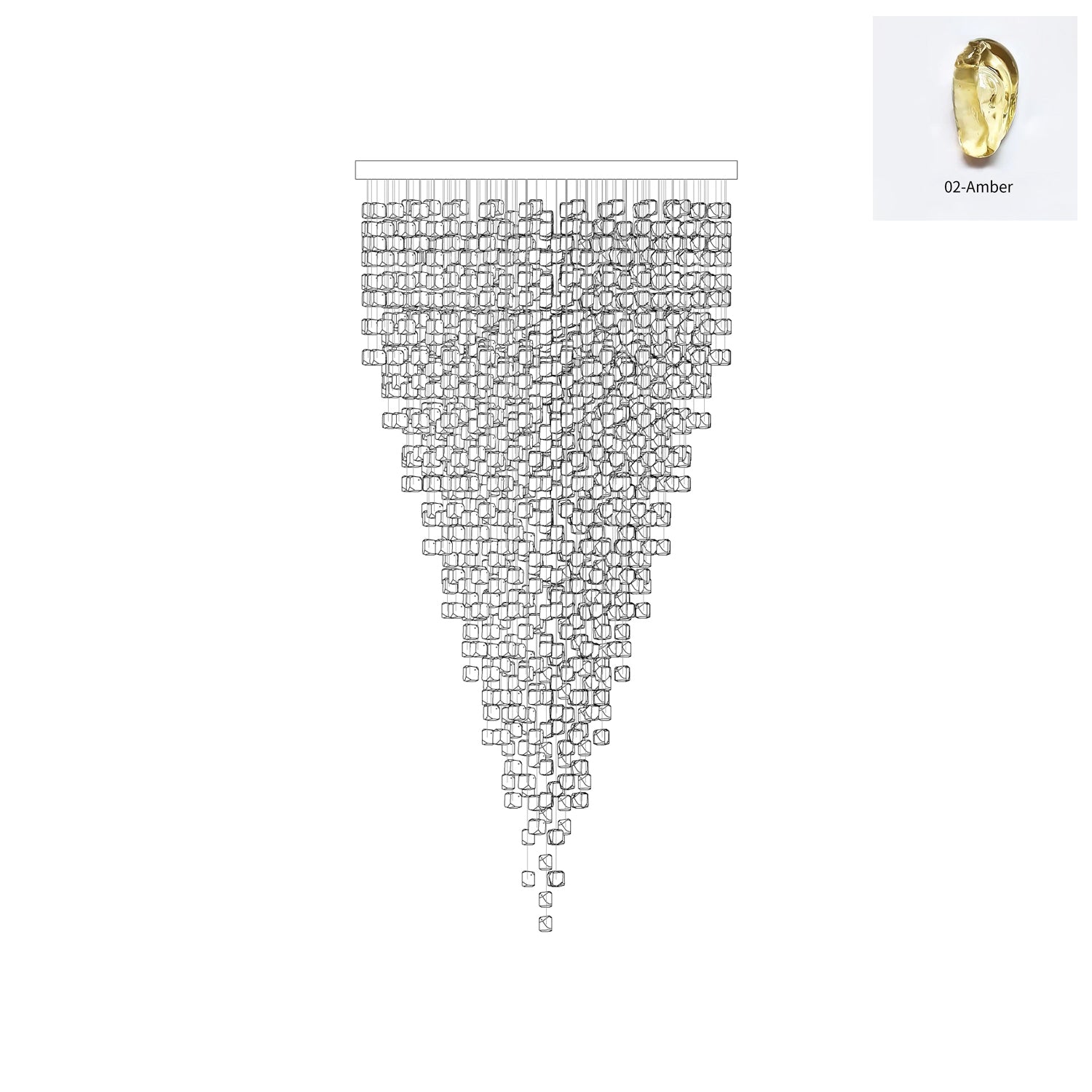 Belora Postmodern Luxury Stone Crystal Chandelier