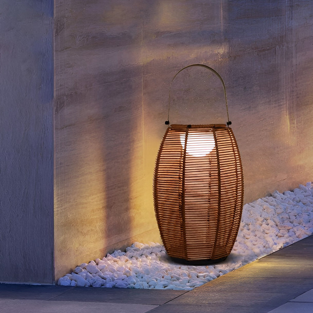 Thora LED Portable Modern Rattan Outdoor Floor Lamp