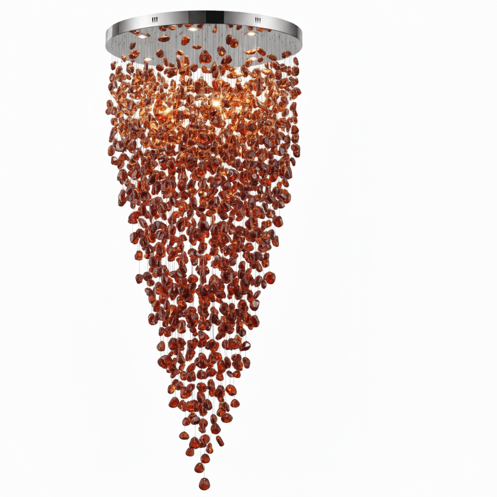 Polychrome Mineral Quartz Cascade Chandelier