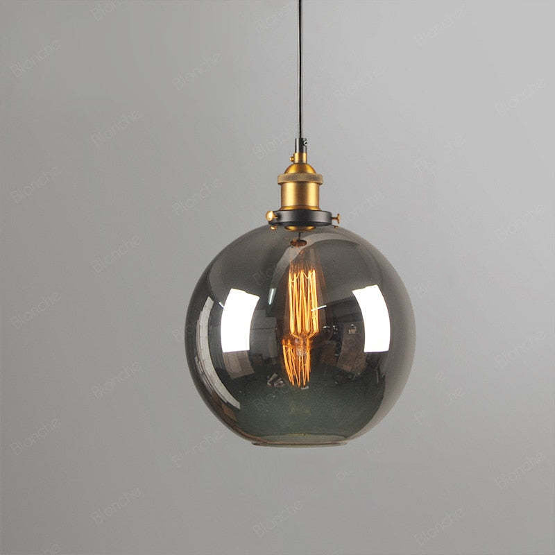 Arisha Industrial /Glass Pendant Light Dining Room