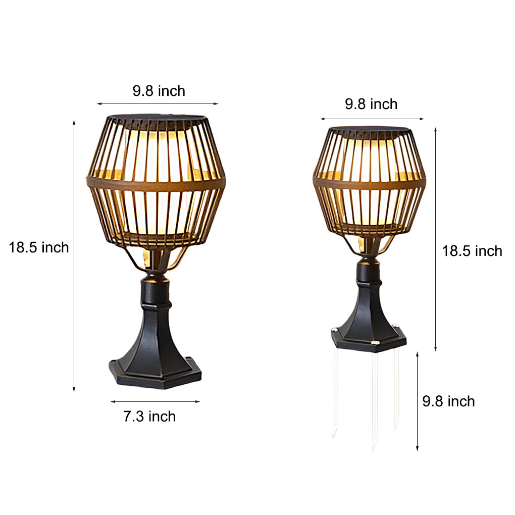 Deirdre Modern Solar Caged Aluminum Outdoor Lanterns