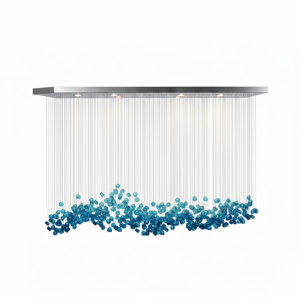 Polychrome Mineral Quartz Cascade Chandelier