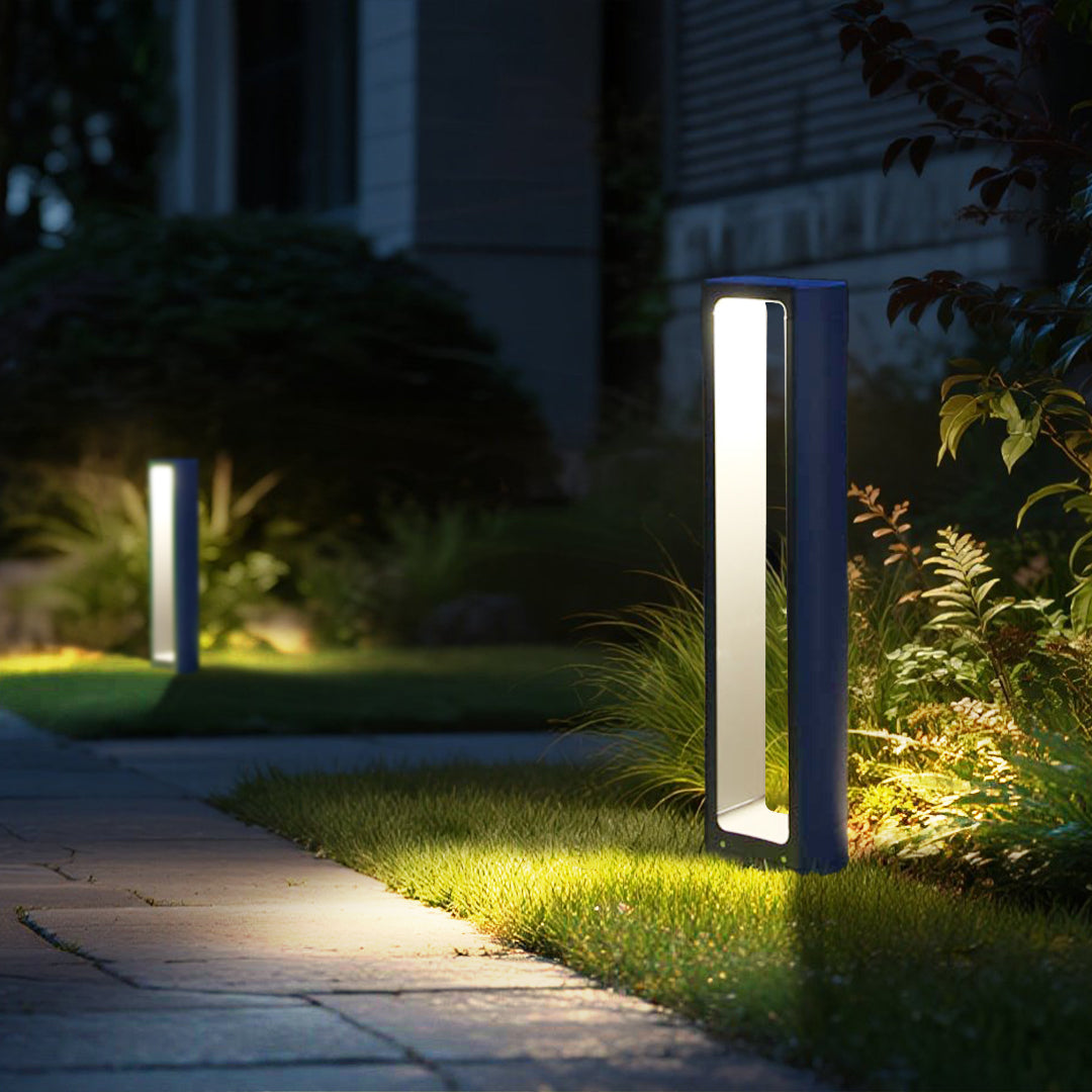 Vaessa Square LED Minimalist Aluminum Outdoor Bollard Light