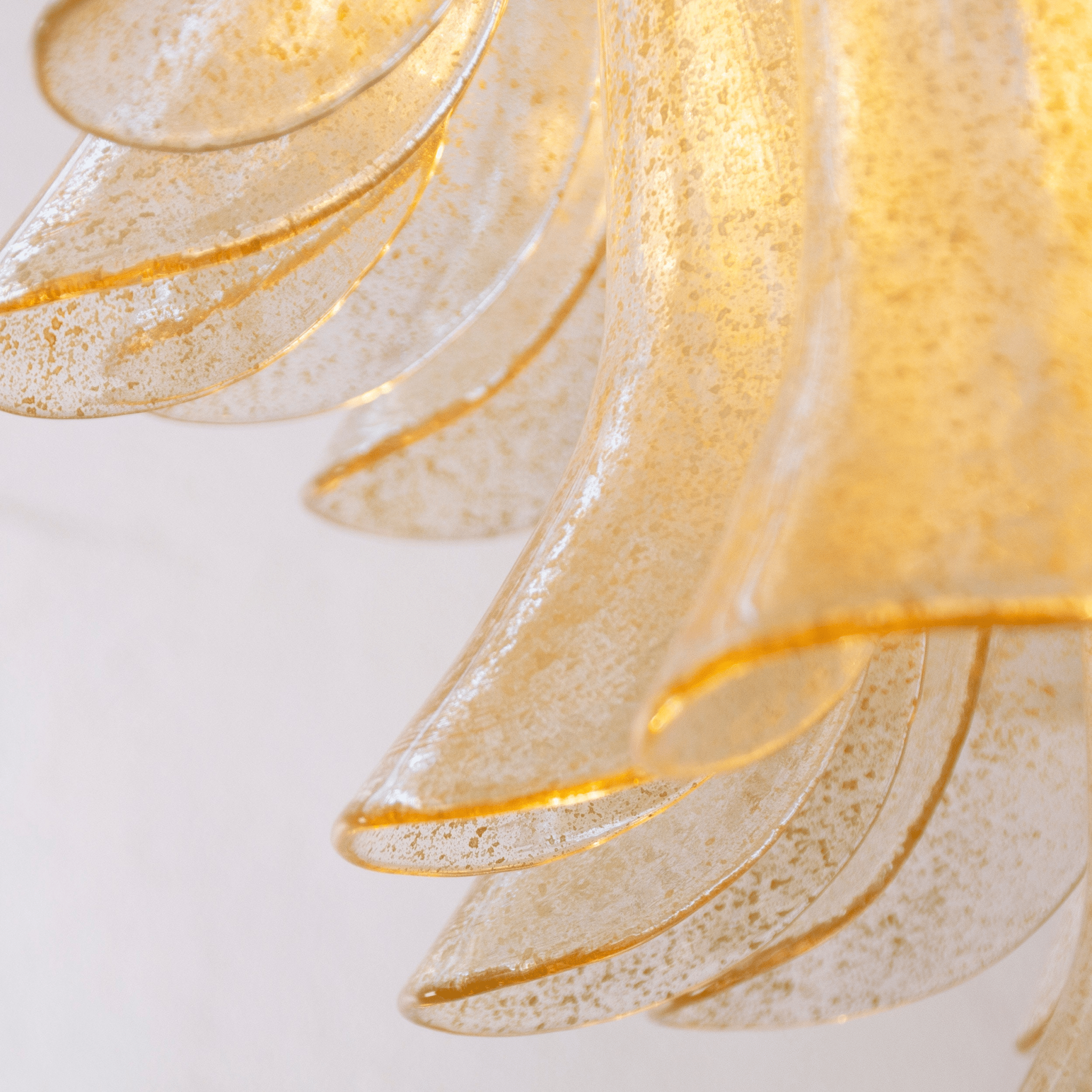 Liorisissa Chandelier Amber Lily Murano Glass Layered Centerpiece