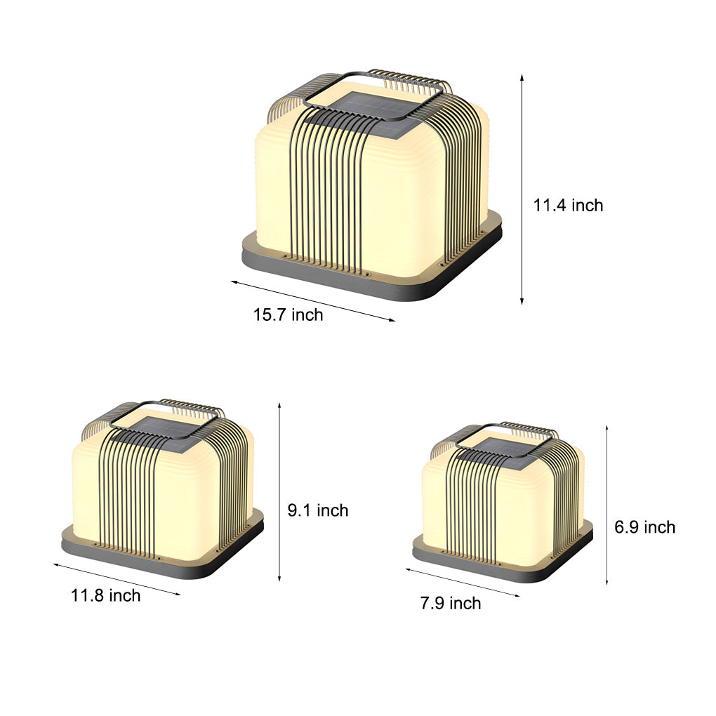 Bright Square Creative Modern Fence PE Outdoor Post Lights