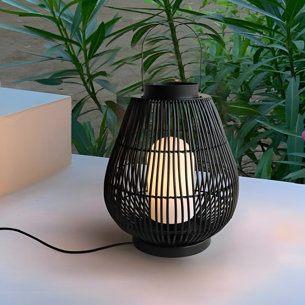 Ramo Portable Modern Woven Iron Outdoor Pillar Light