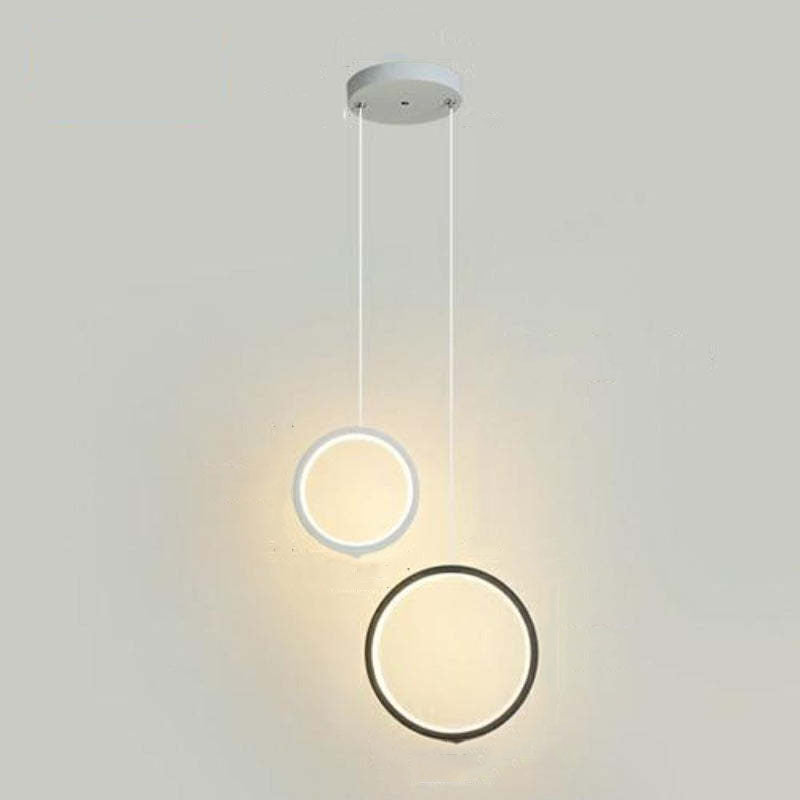 Arisha Modern Minimalist LED Hanging Pendant Lights Black White Bedroom