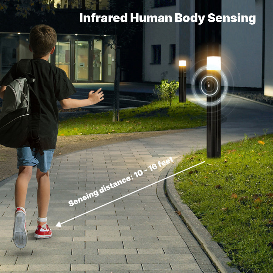 Seaan Sensor Torchiere Aluminum Outdoor Floor Lamp