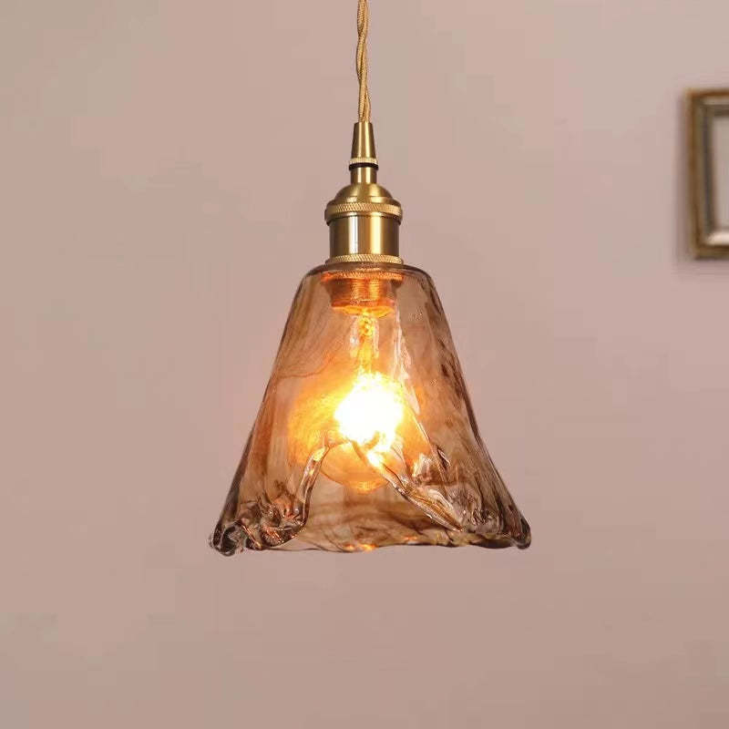 Arisha Vintage Style Industrial Pendant Light Retro Glass Brass
