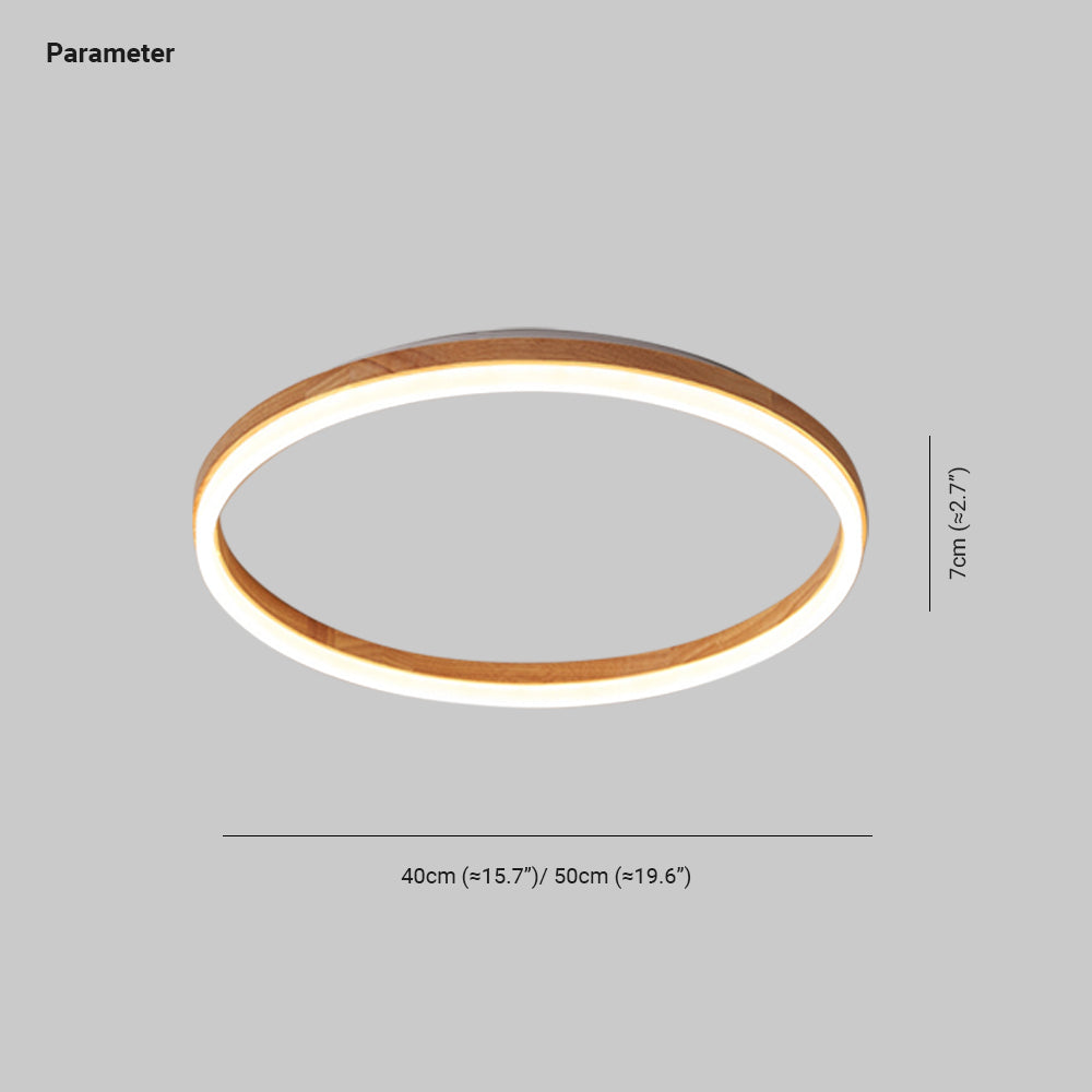 Muto Round Modern Flush Mount Ceiling Light Wood Bedroom