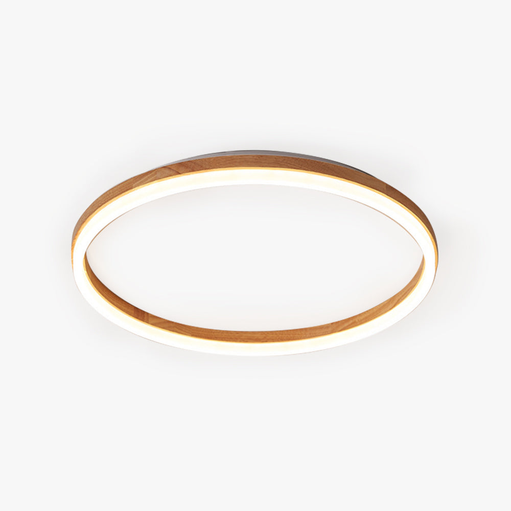 Muto Round Modern Flush Mount Ceiling Light Wood Bedroom