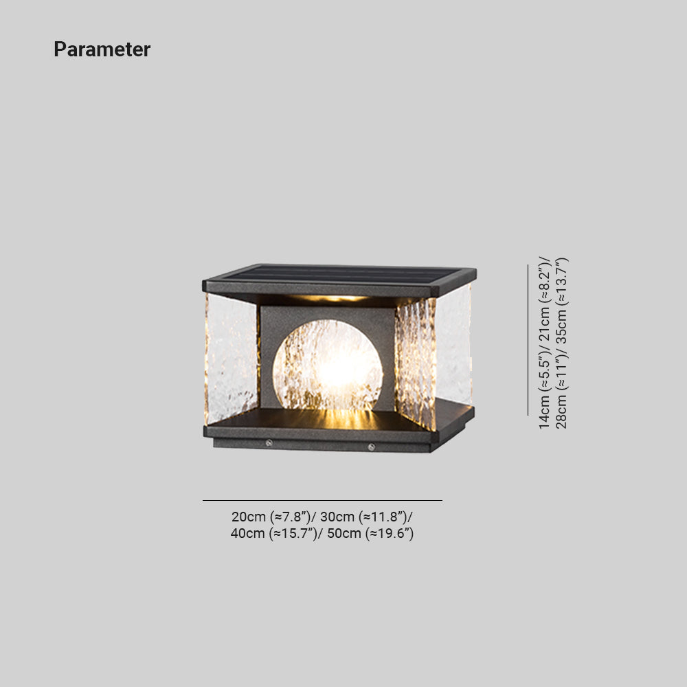 Ray Modern Transparent Rectangular Glass Outdoor Floor Lamp