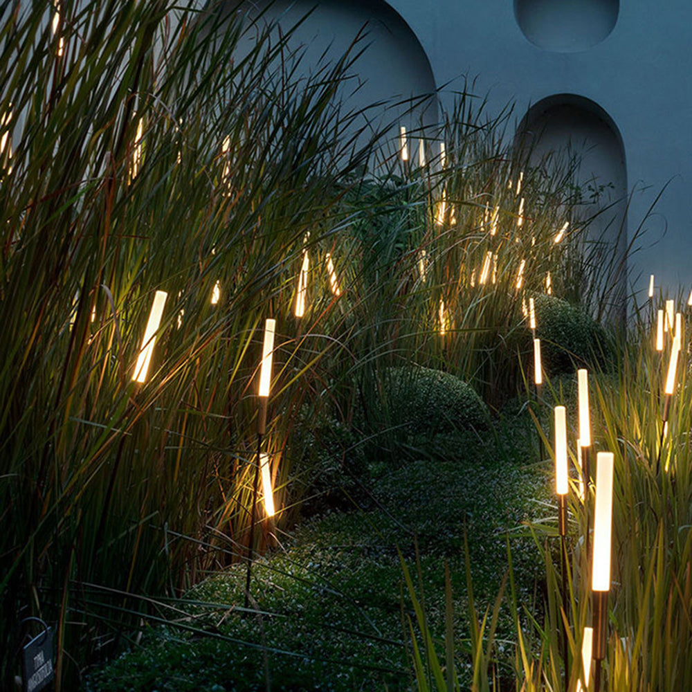 Ray Modern Reed Solar Outdoor Post Light