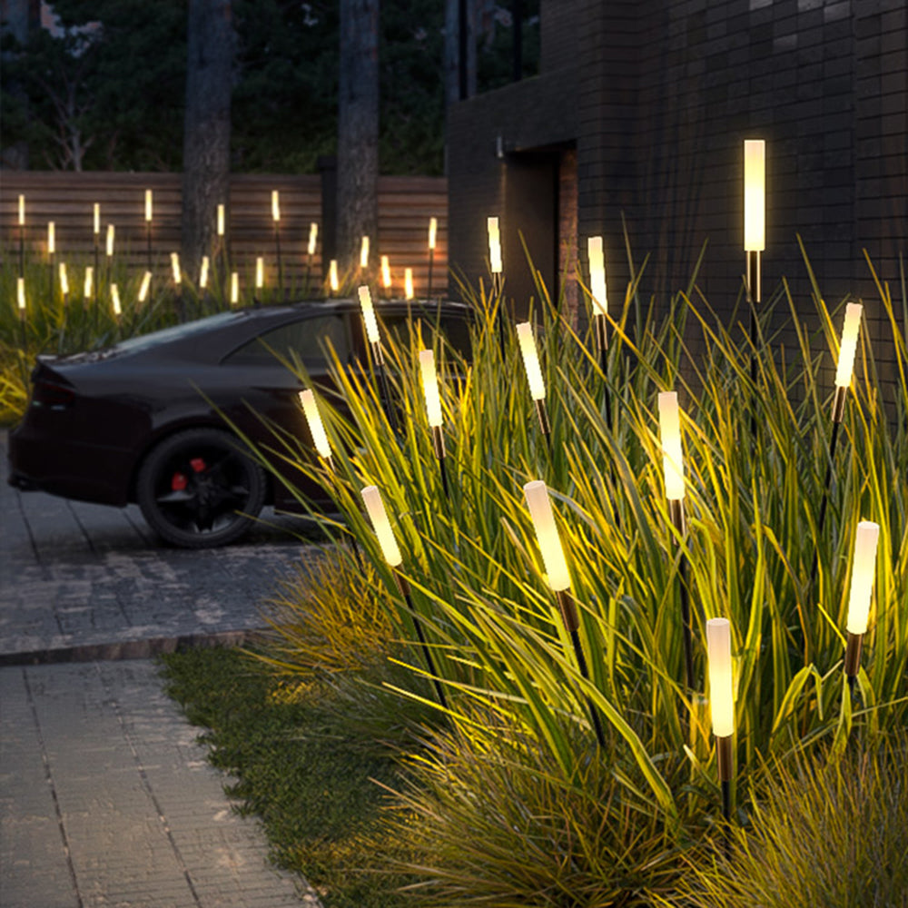 Ray Modern Reed Solar Outdoor Post Light