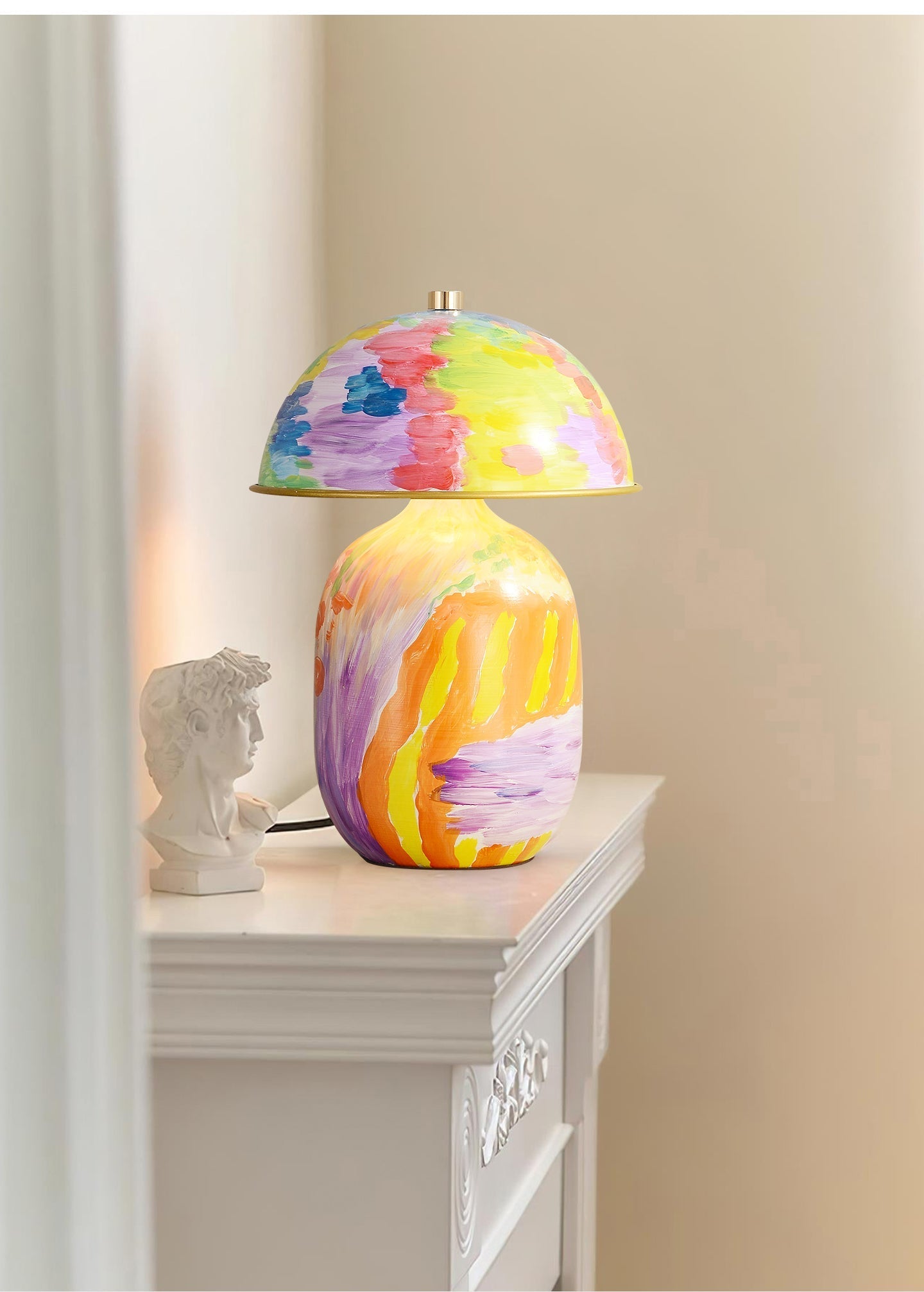 Abstract Mural Ceramic Table Lamp