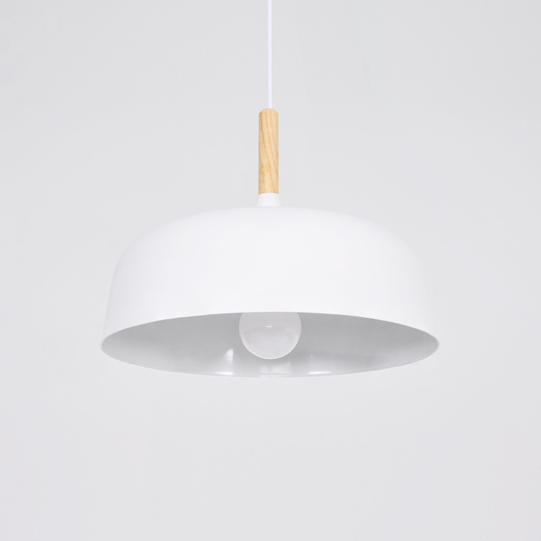 Sylivenne Pendant Lamp White Shade Wood