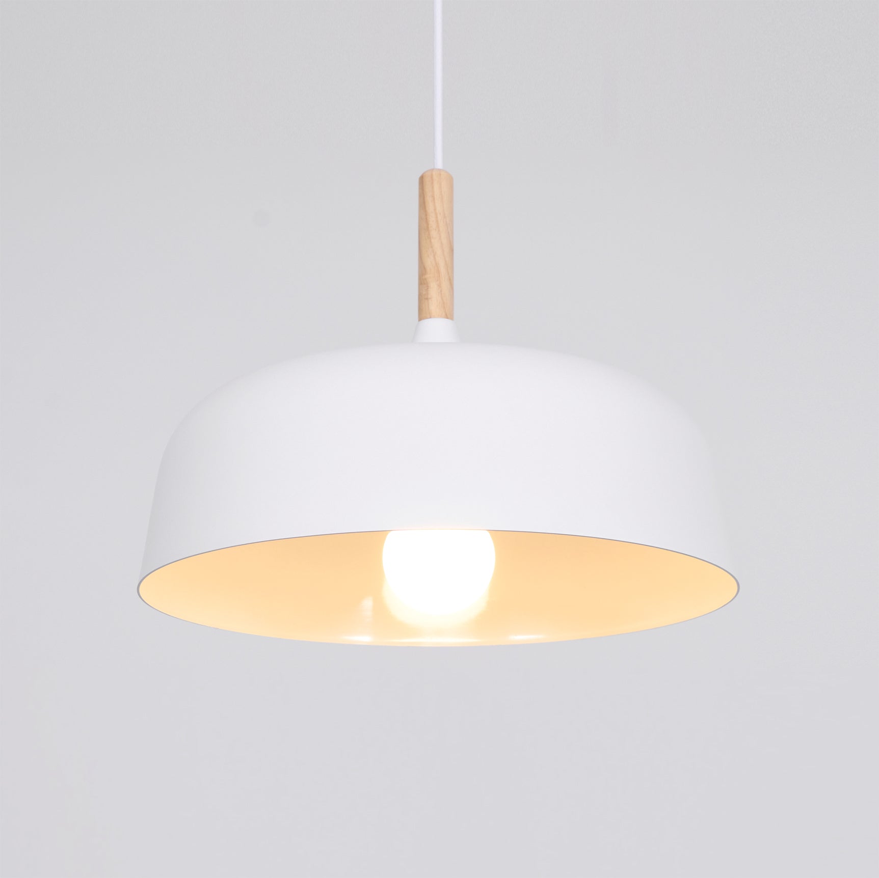 Sylivenne Pendant Lamp White Shade Wood