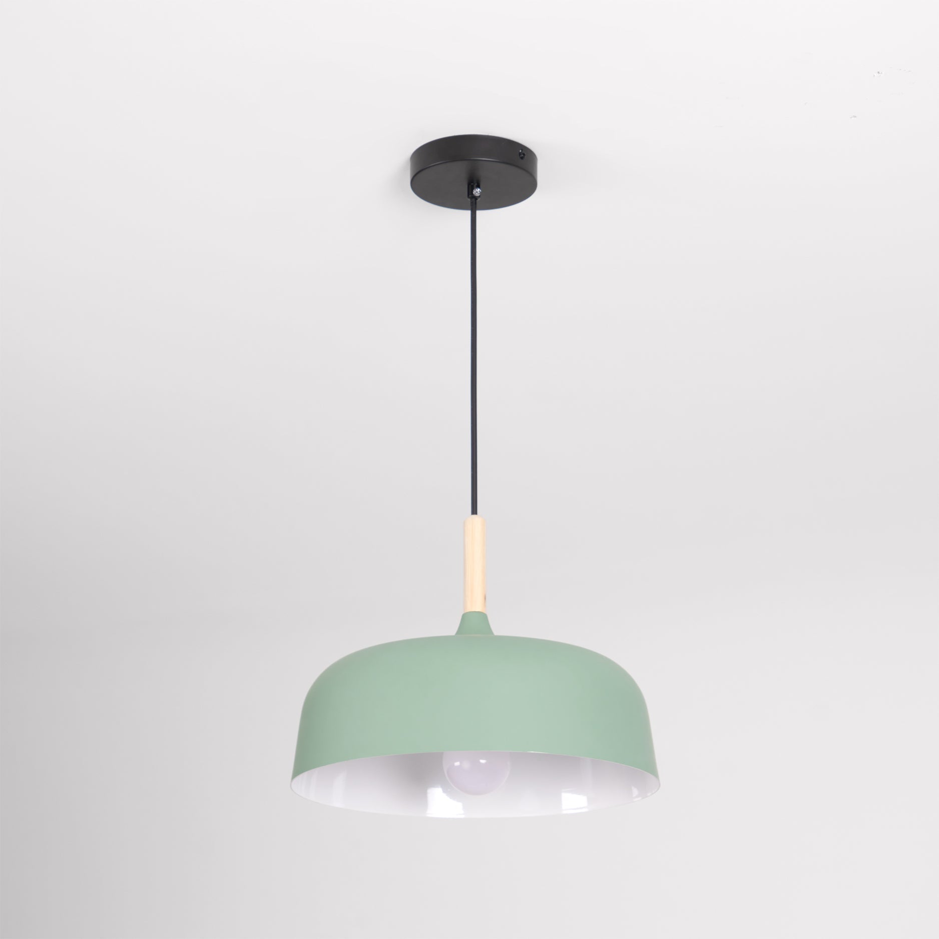 Sylivenne Pendant Lamp White Shade Wood