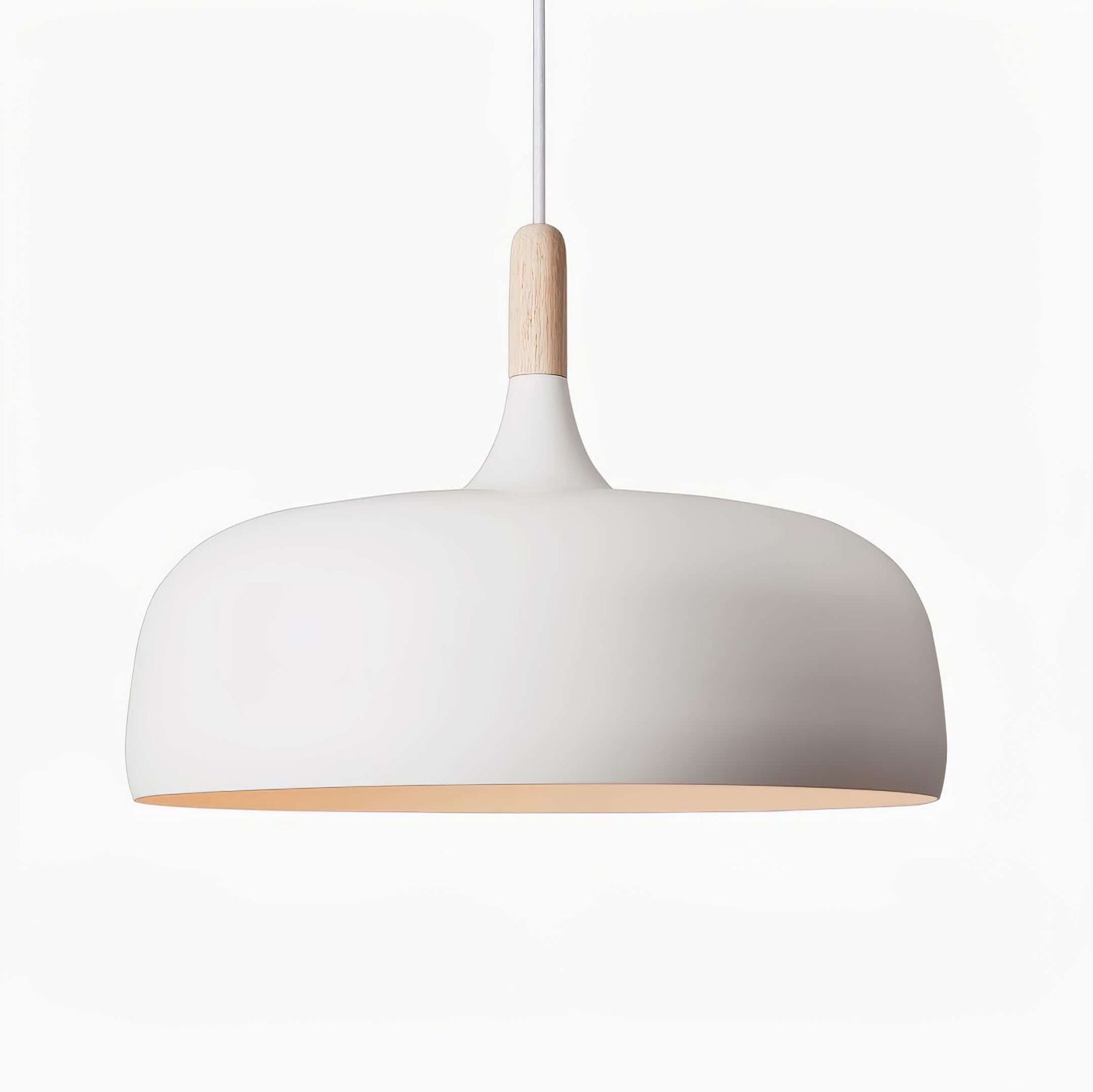 Sylivenne Pendant Lamp White Shade Wood
