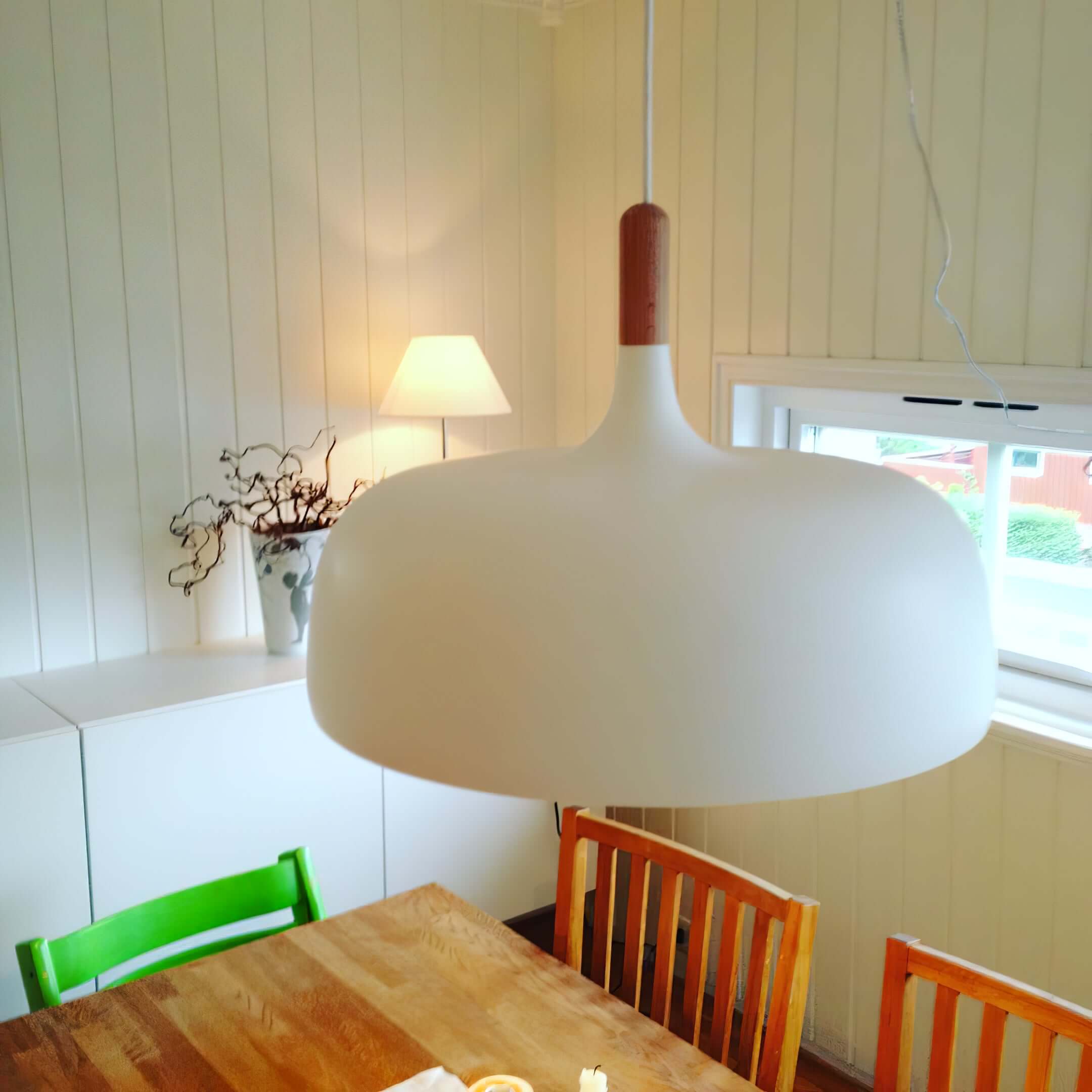Sylivenne Pendant Lamp White Shade Wood