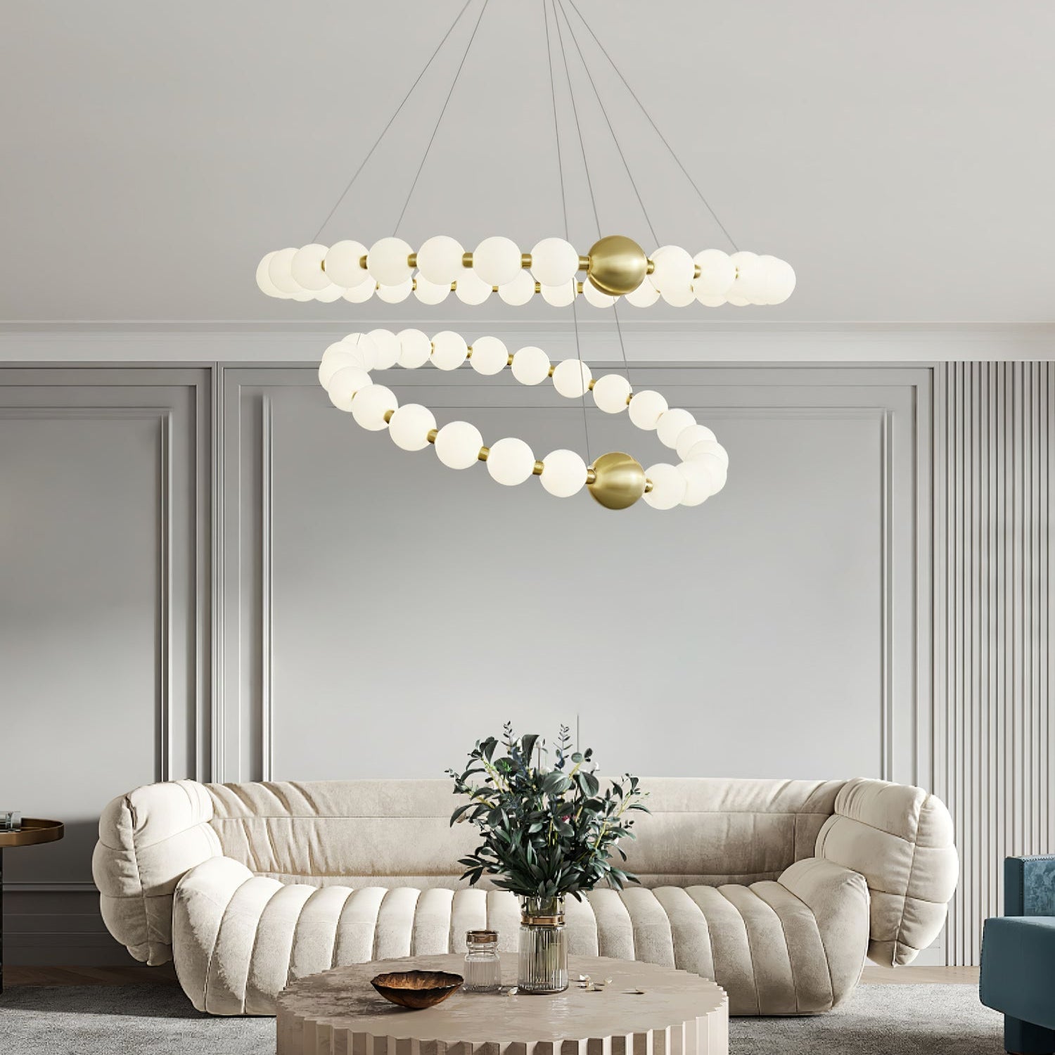 Hevrin Elegance Art Pearls Plastic Chandelier