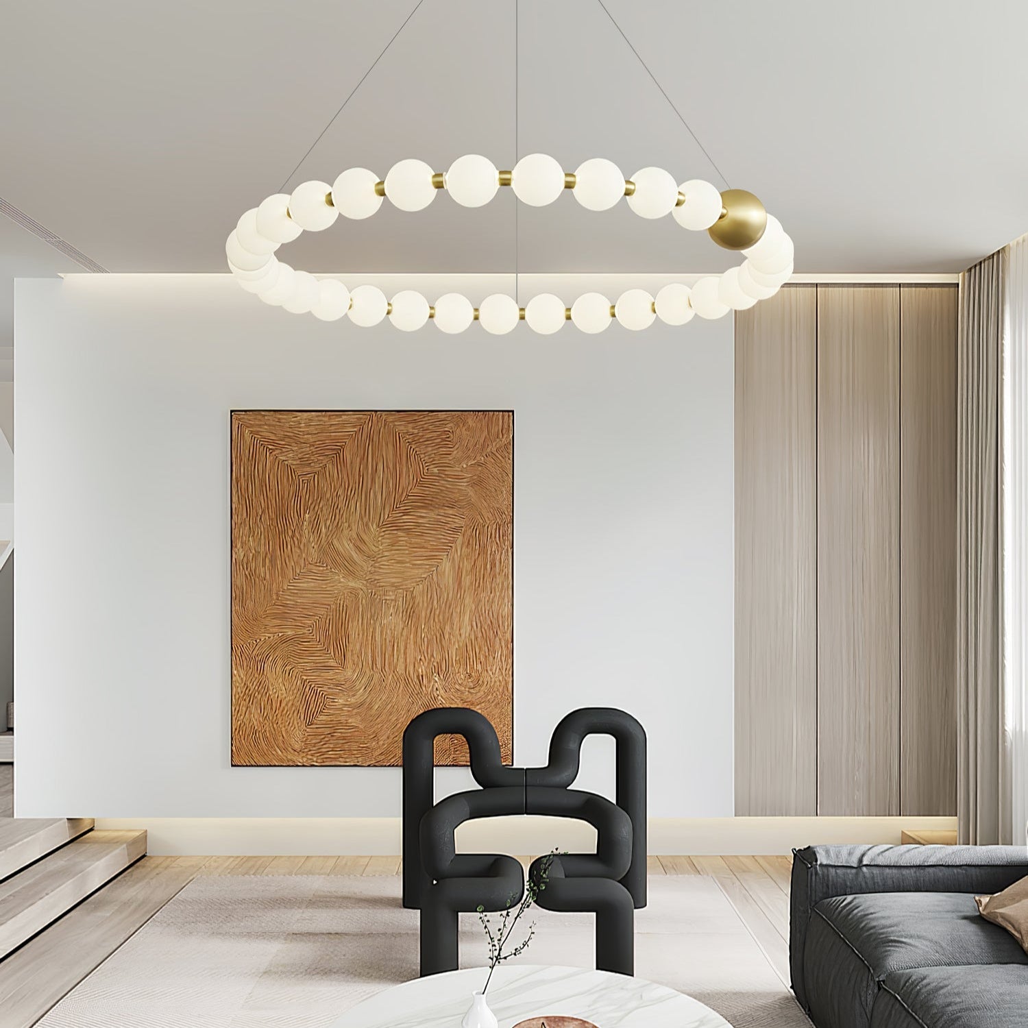Hevrin Elegance Art Pearls Plastic Chandelier