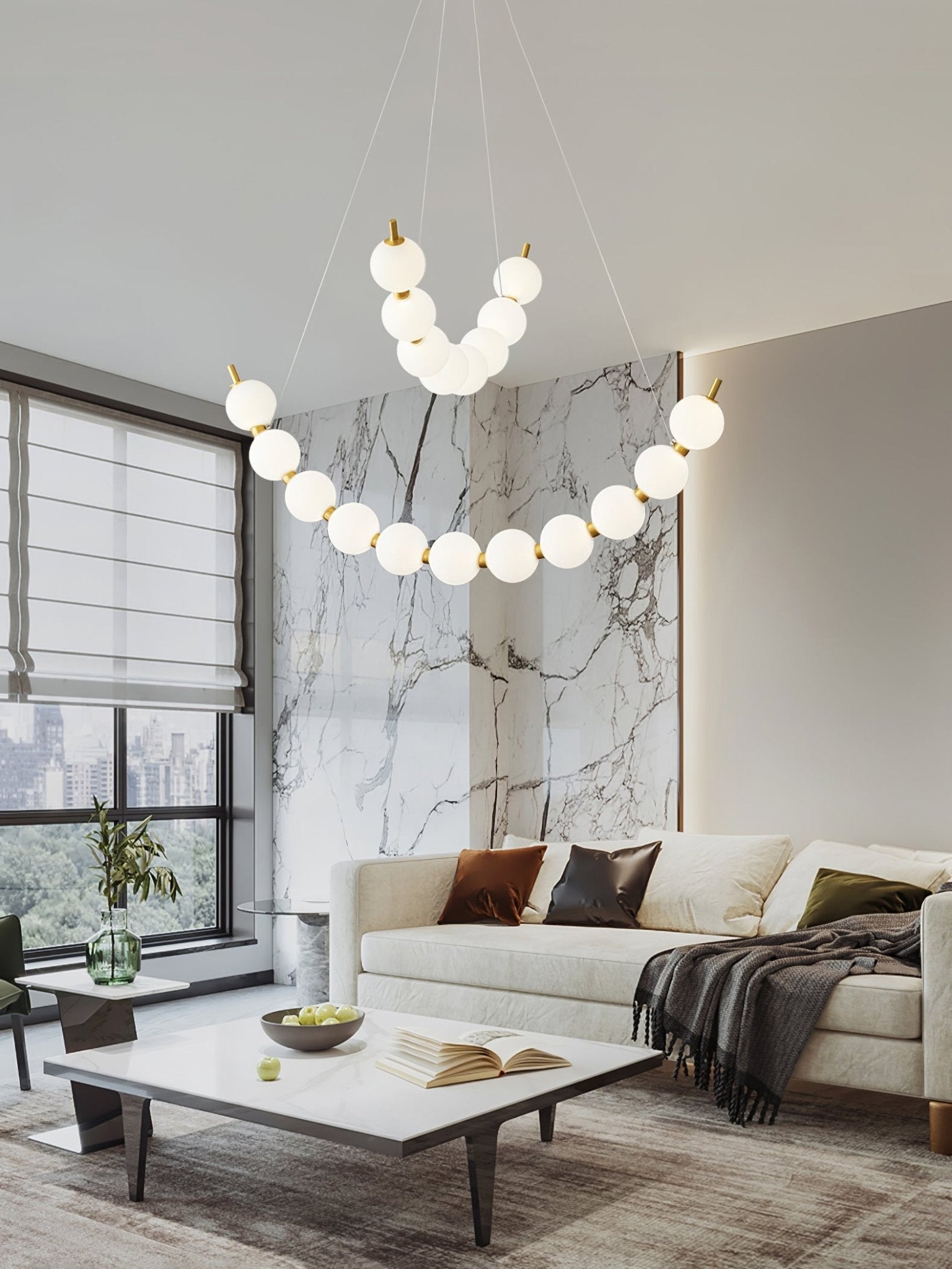 Hevrin Elegance Art Pearls Plastic Chandelier