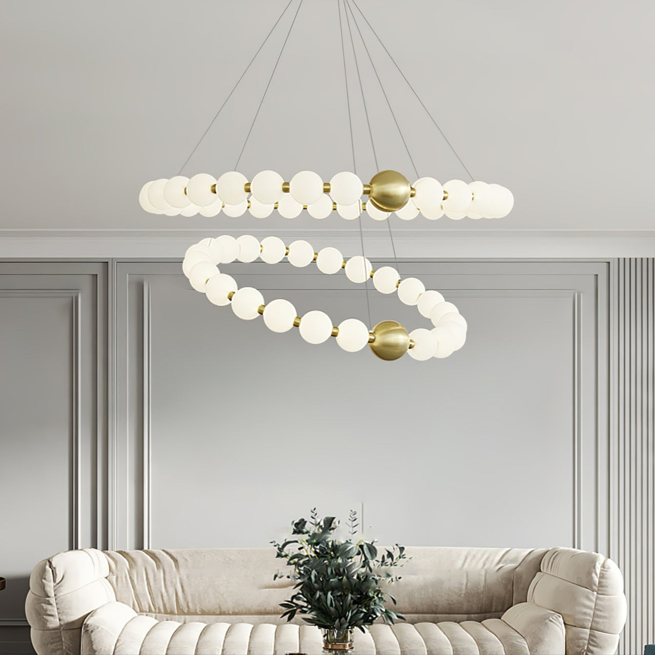 Hevrin Elegance Art Pearls Plastic Chandelier