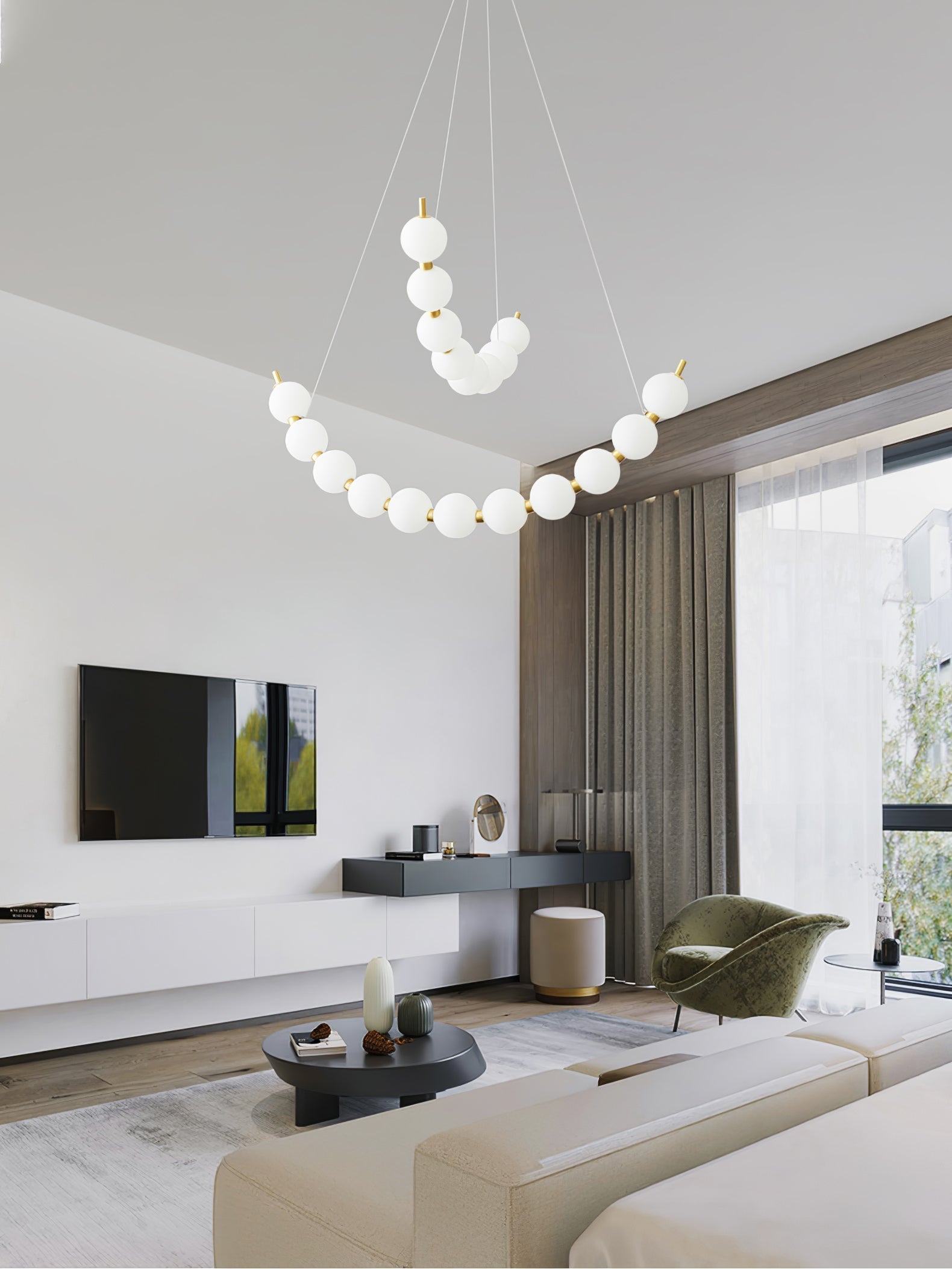 Hevrin Elegance Art Pearls Plastic Chandelier