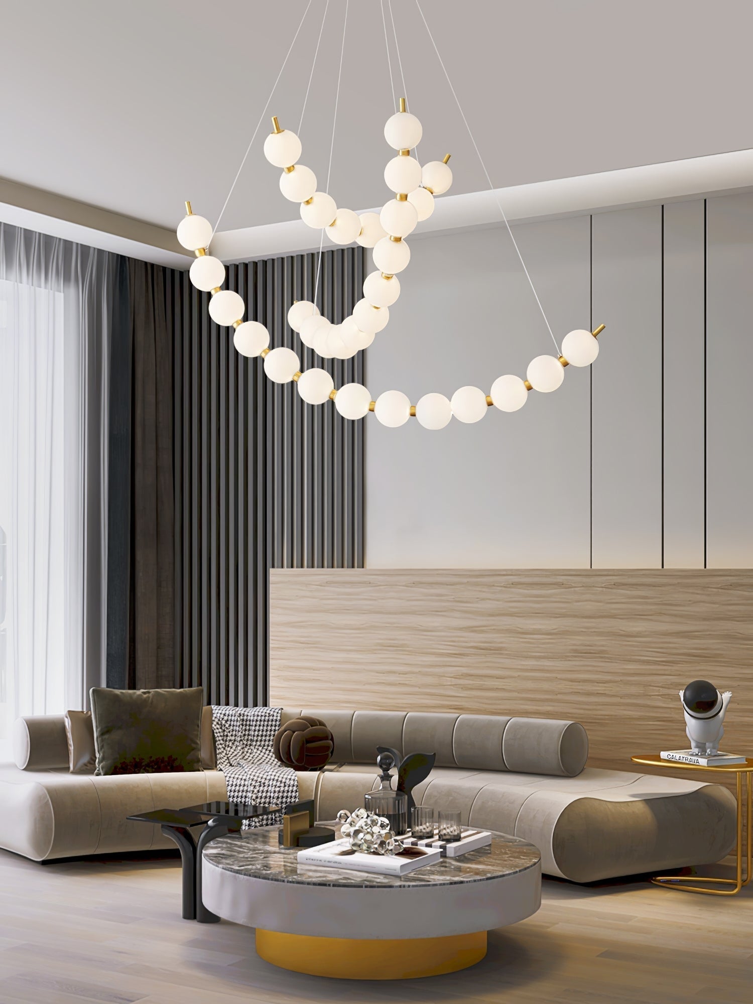 Hevrin Elegance Art Pearls Plastic Chandelier