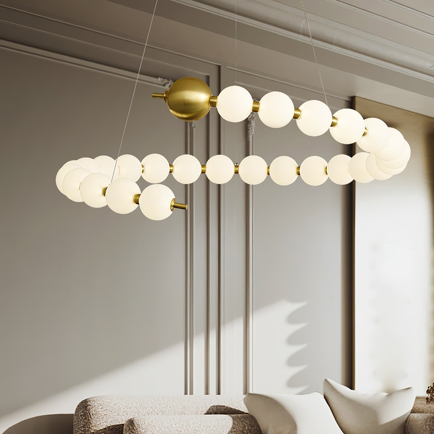 Hevrin Elegance Art Pearls Plastic Chandelier