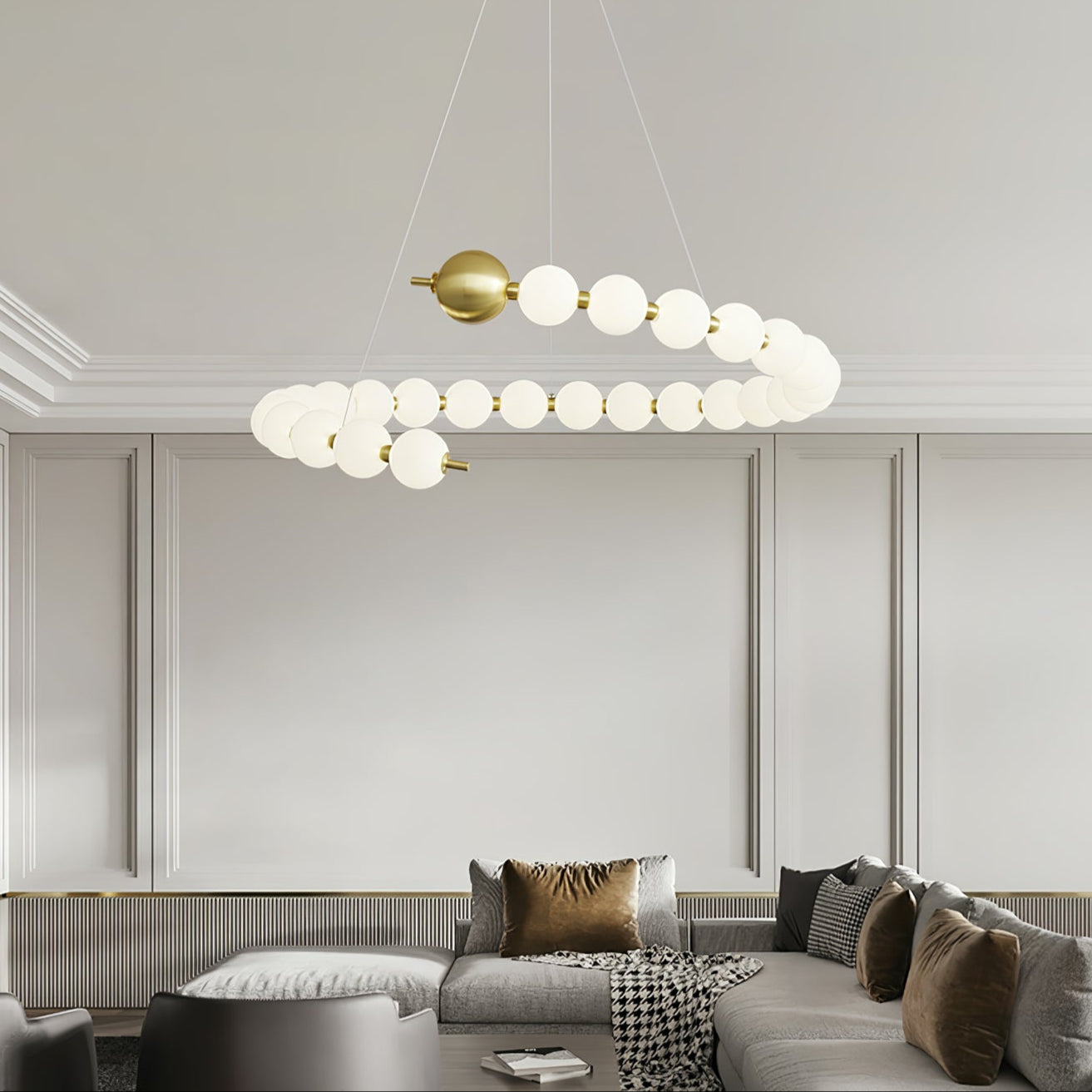 Hevrin Elegance Art Pearls Plastic Chandelier