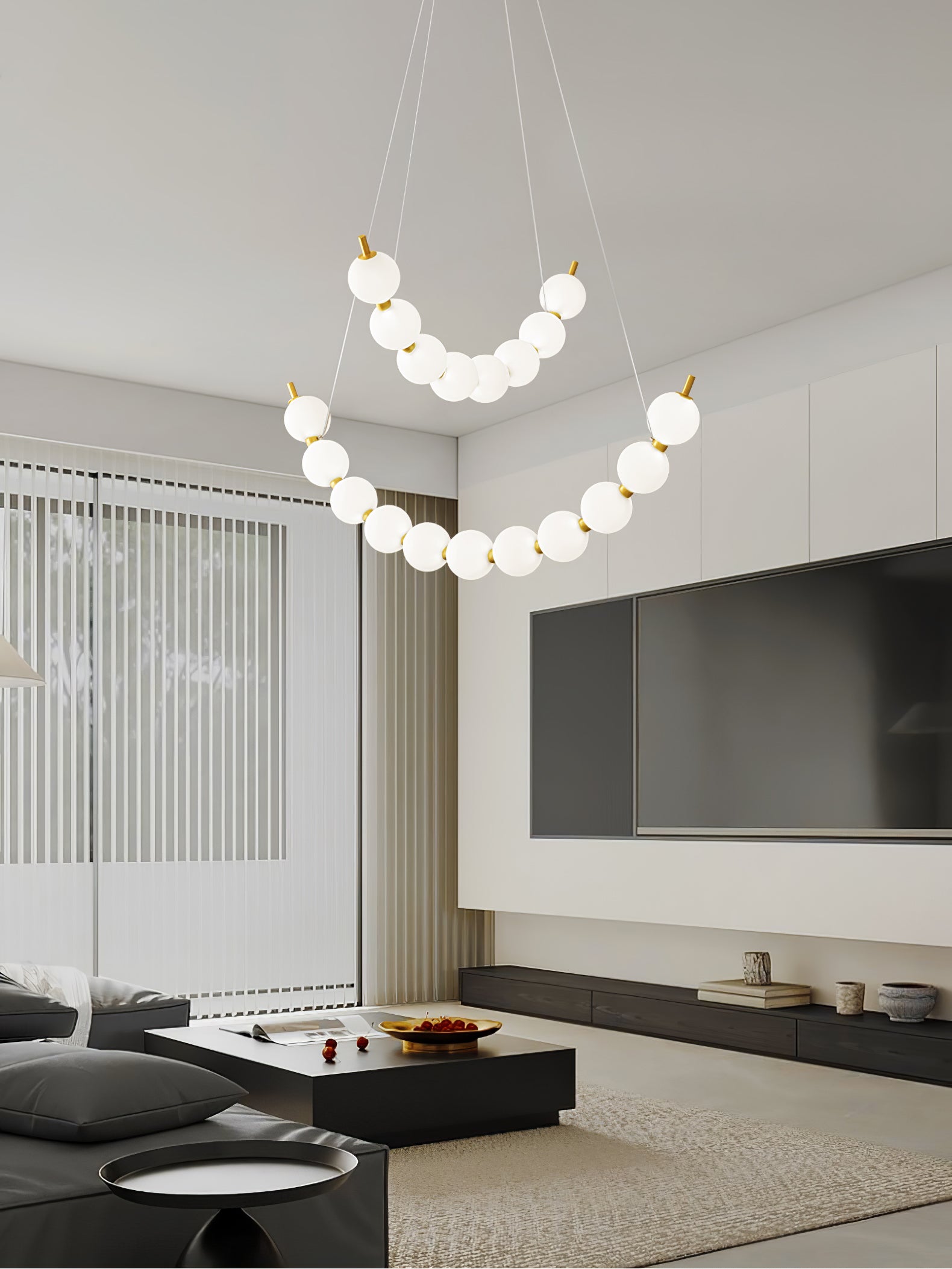 Hevrin Elegance Art Pearls Plastic Chandelier