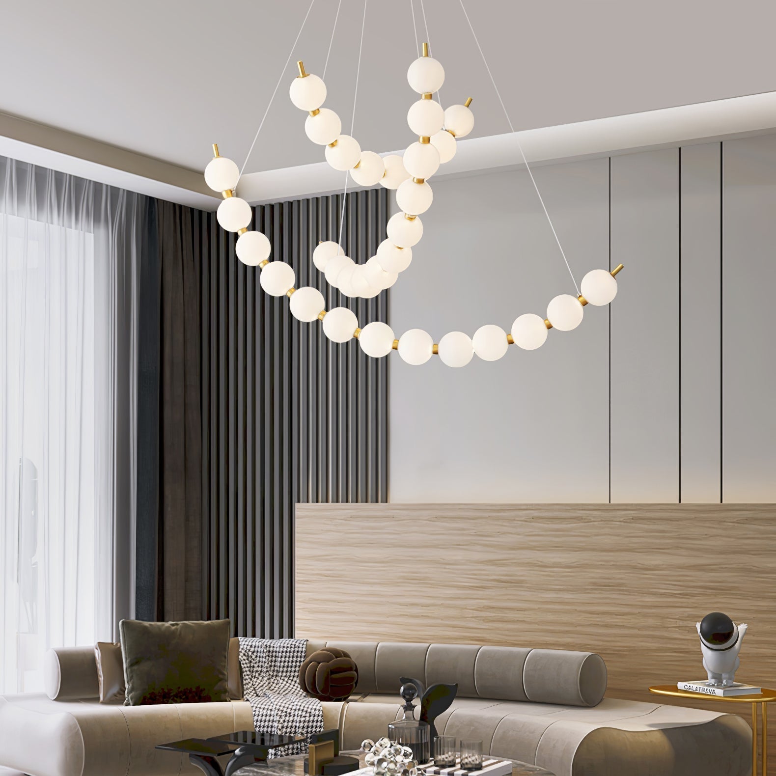 Hevrin Elegance Art Pearls Plastic Chandelier