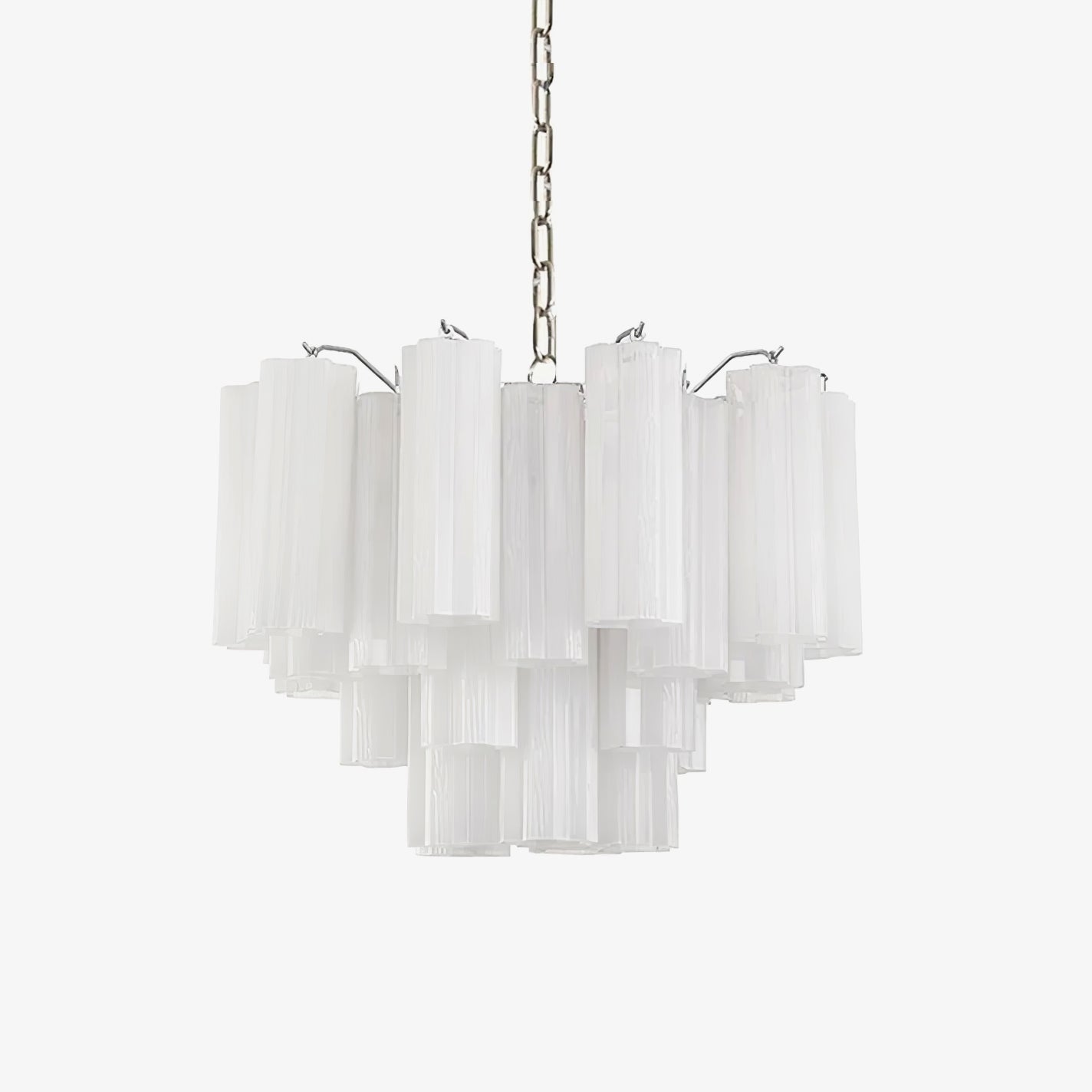 Bryndel Chandelier White Layered Tube