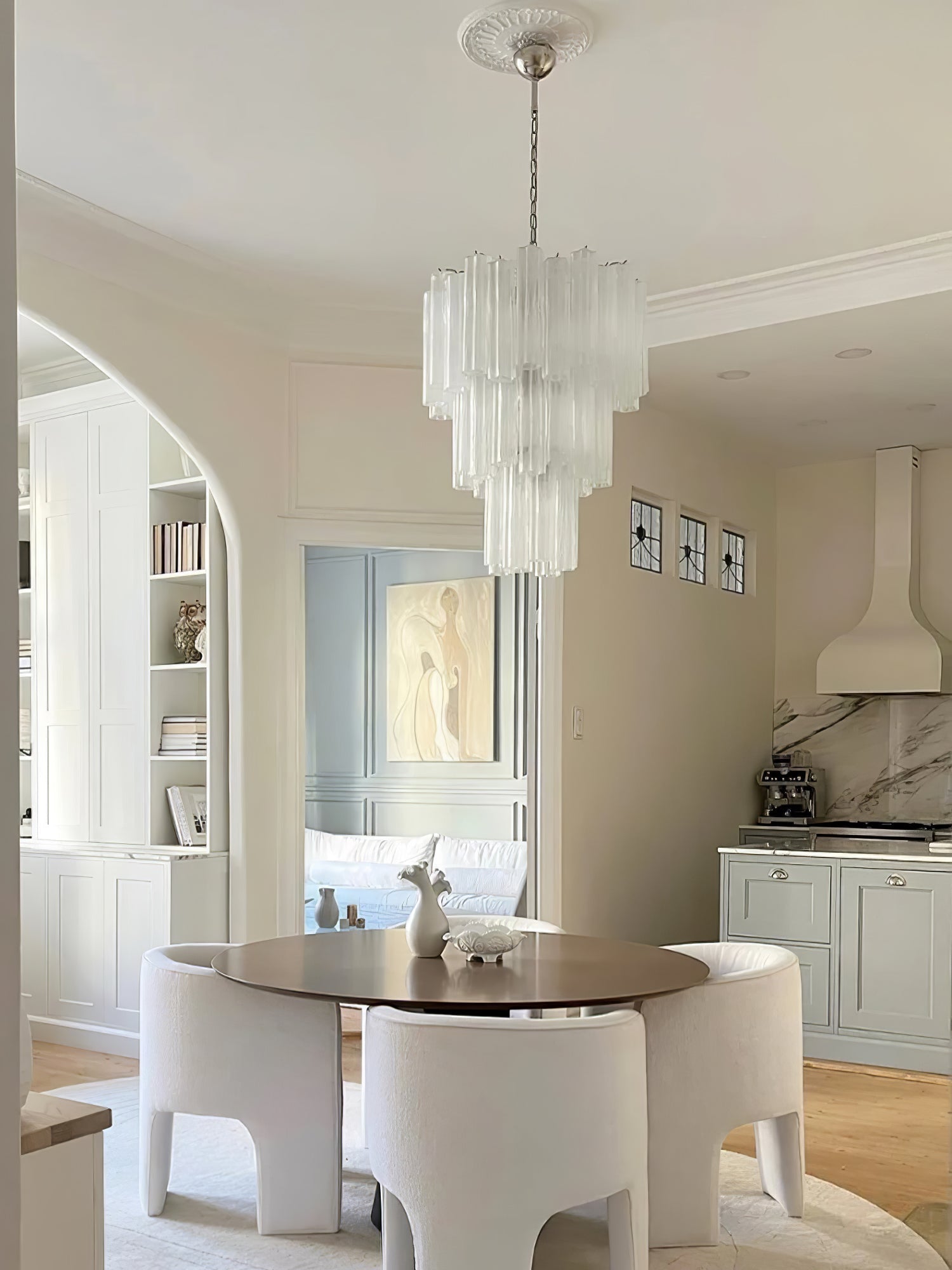 Bryndel Chandelier White Layered Tube