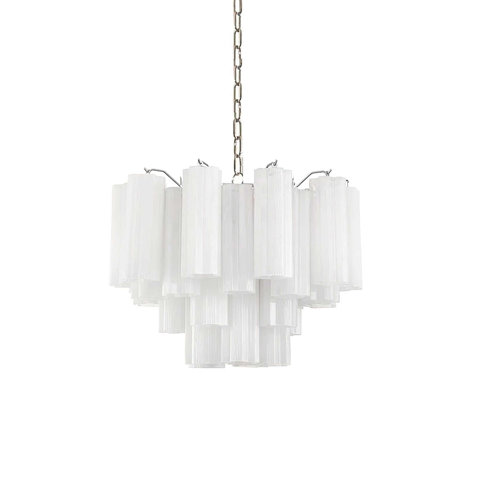 Bryndel Chandelier White Layered Tube
