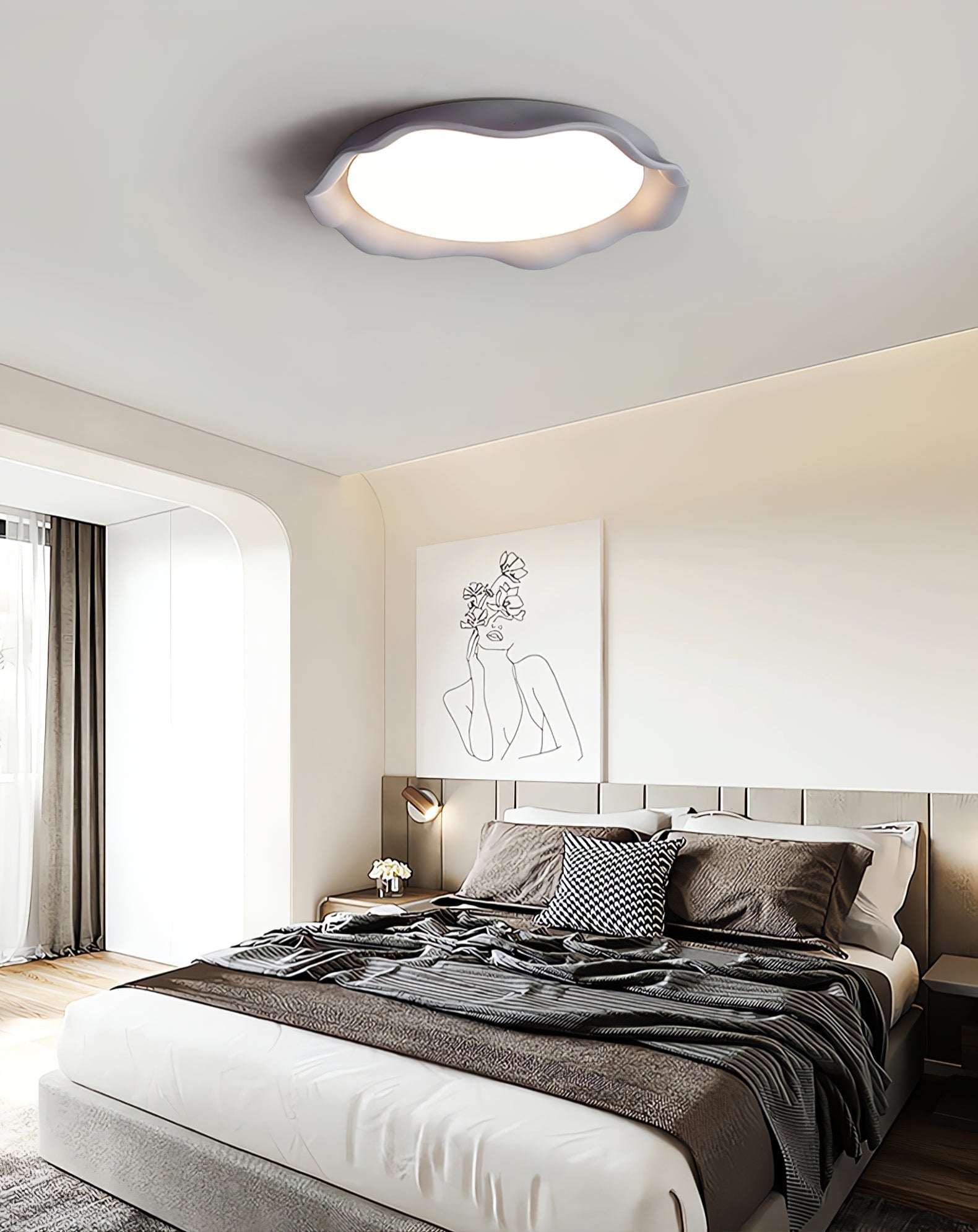 Idoraris Modern Minimalist Art Microcement Ceiling Light