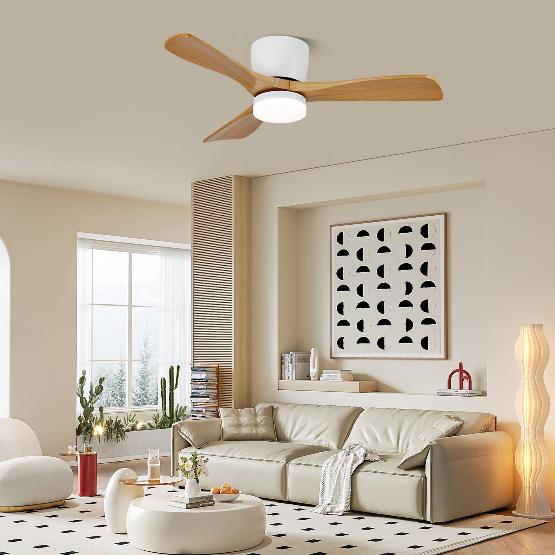 Nielsen Wooden 42"/52" Ceiling Fan With Light