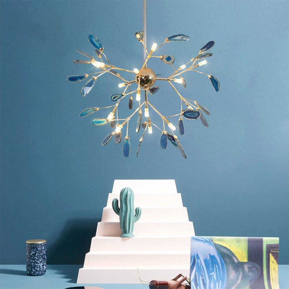Ulenor Chandelier Colorful Leaf Gilded Arms