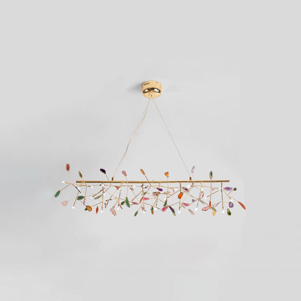 Ulenor Chandelier Colorful Leaf Gilded Arms