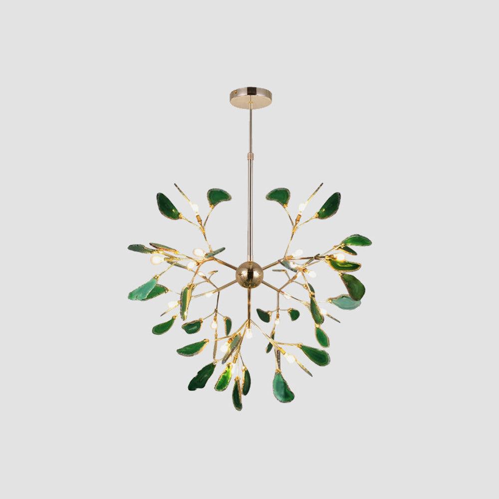 Ulenor Chandelier Colorful Leaf Gilded Arms