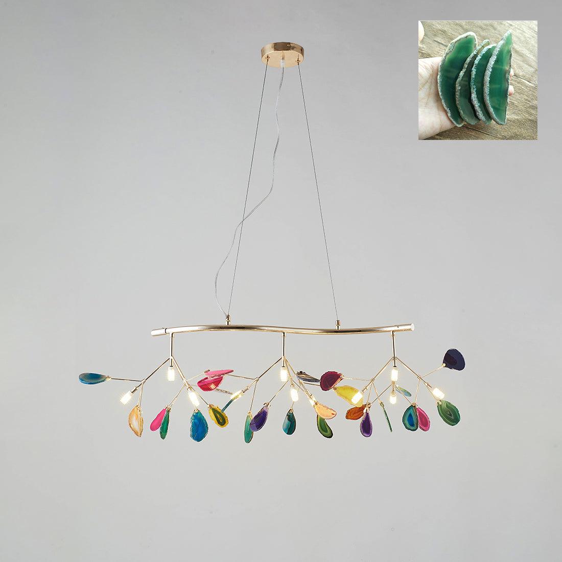 Ulenor Chandelier Colorful Leaf Gilded Arms